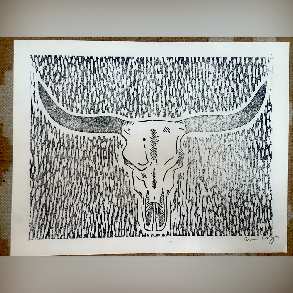 Printed Press Longhorn Art